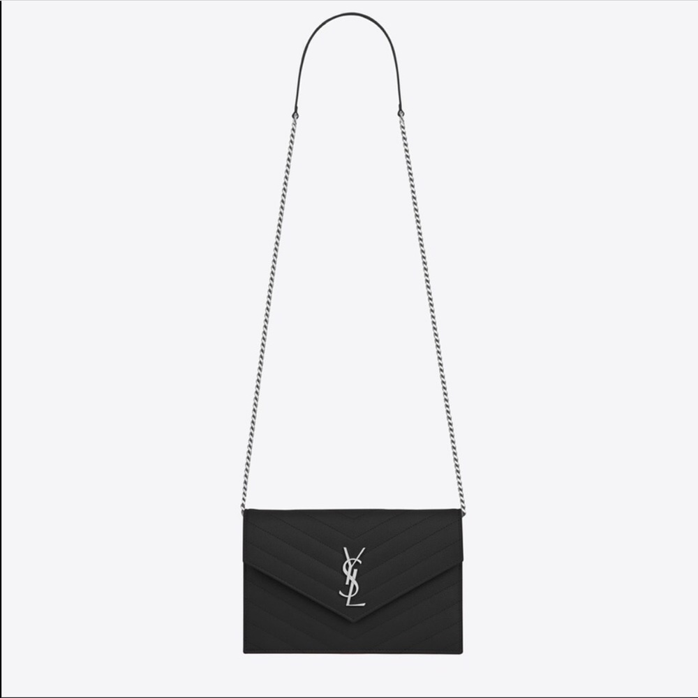 YSL Medium Monogram Matelassé Leather Wallet-On-Chain